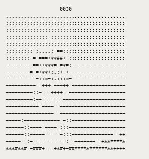 GLM-5.3 luminance ASCII output for frame 0030.