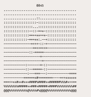 GLM-5.3 luminance ASCII output for frame 0045.